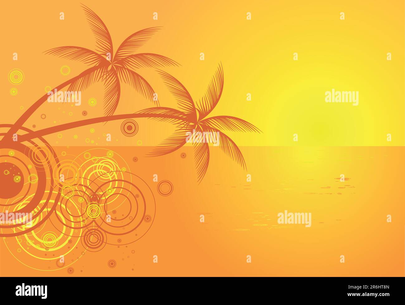 Summer vector background with tropical beach Stock Vector Image & Art ...