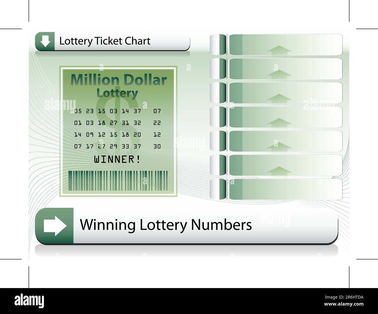 An image of a Winning Lottery Ticket Background. Stock Vector