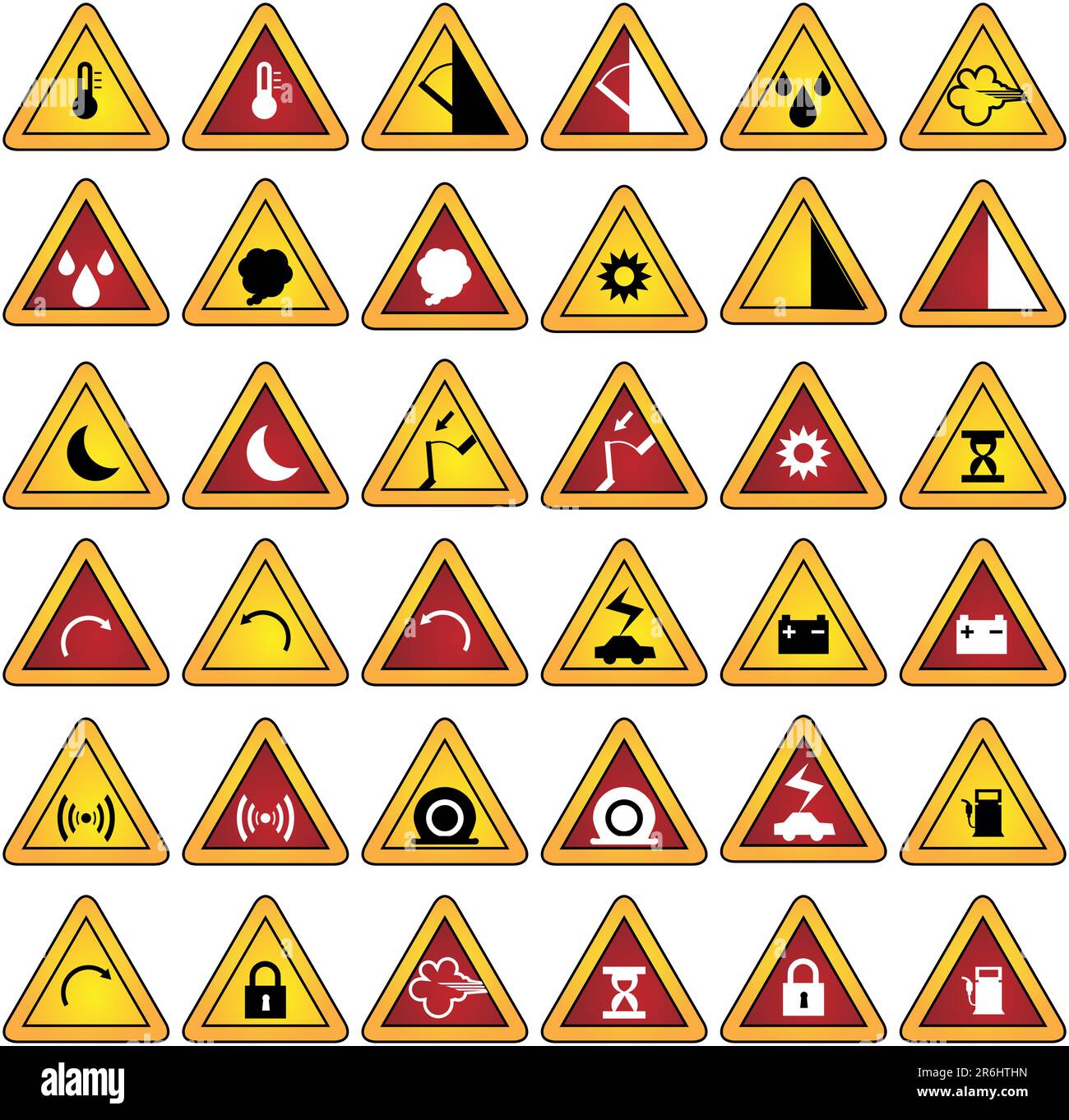 An image of a Warning Sign Set. Stock Vector