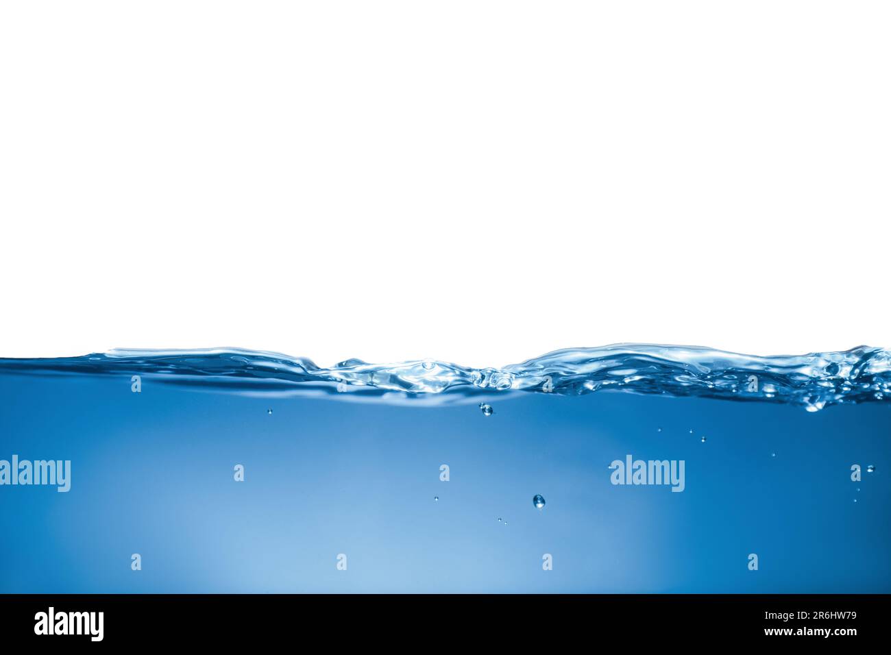 Clear blue water wave on white background Stock Photo - Alamy