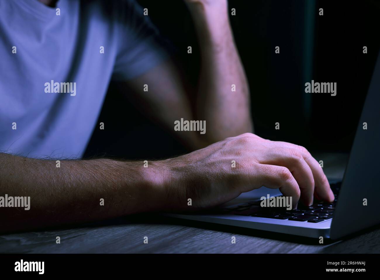 Man watching computer addiction hi-res stock photography and images - Alamy