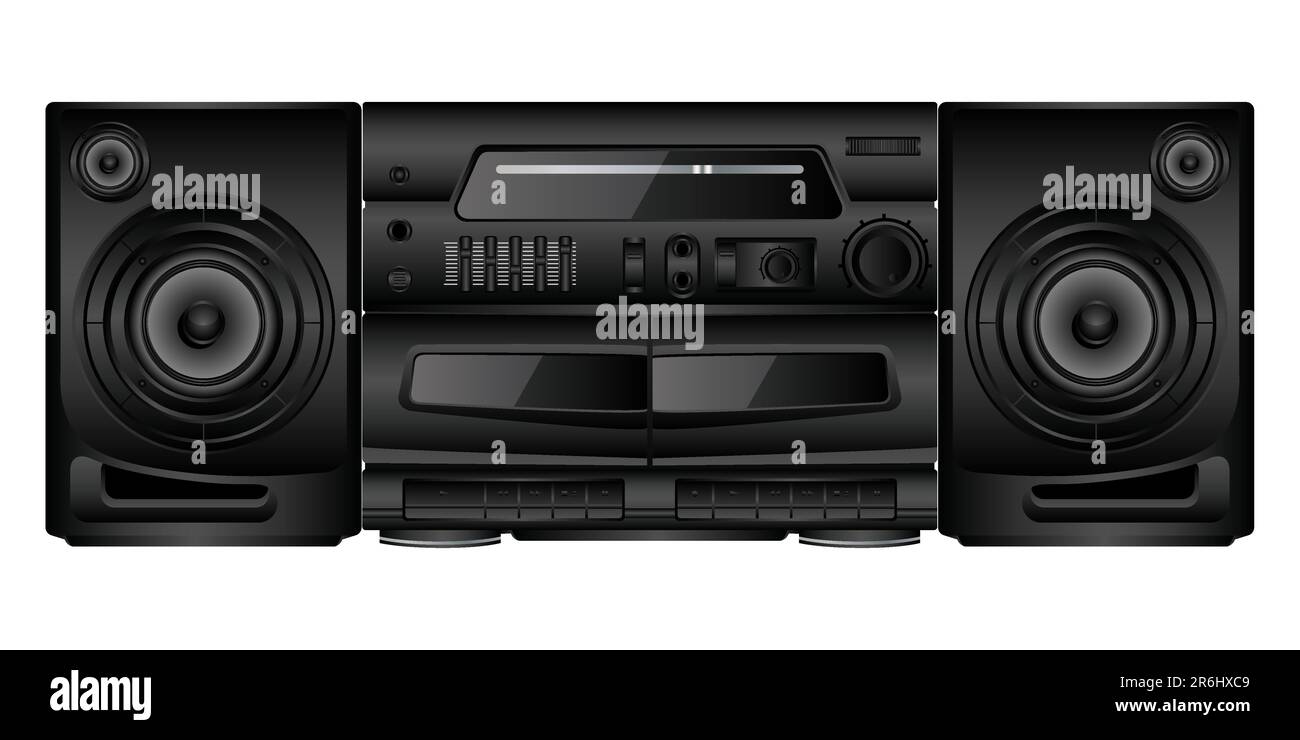 Isolated image of a boombox. Vector illustration. Stock Vector