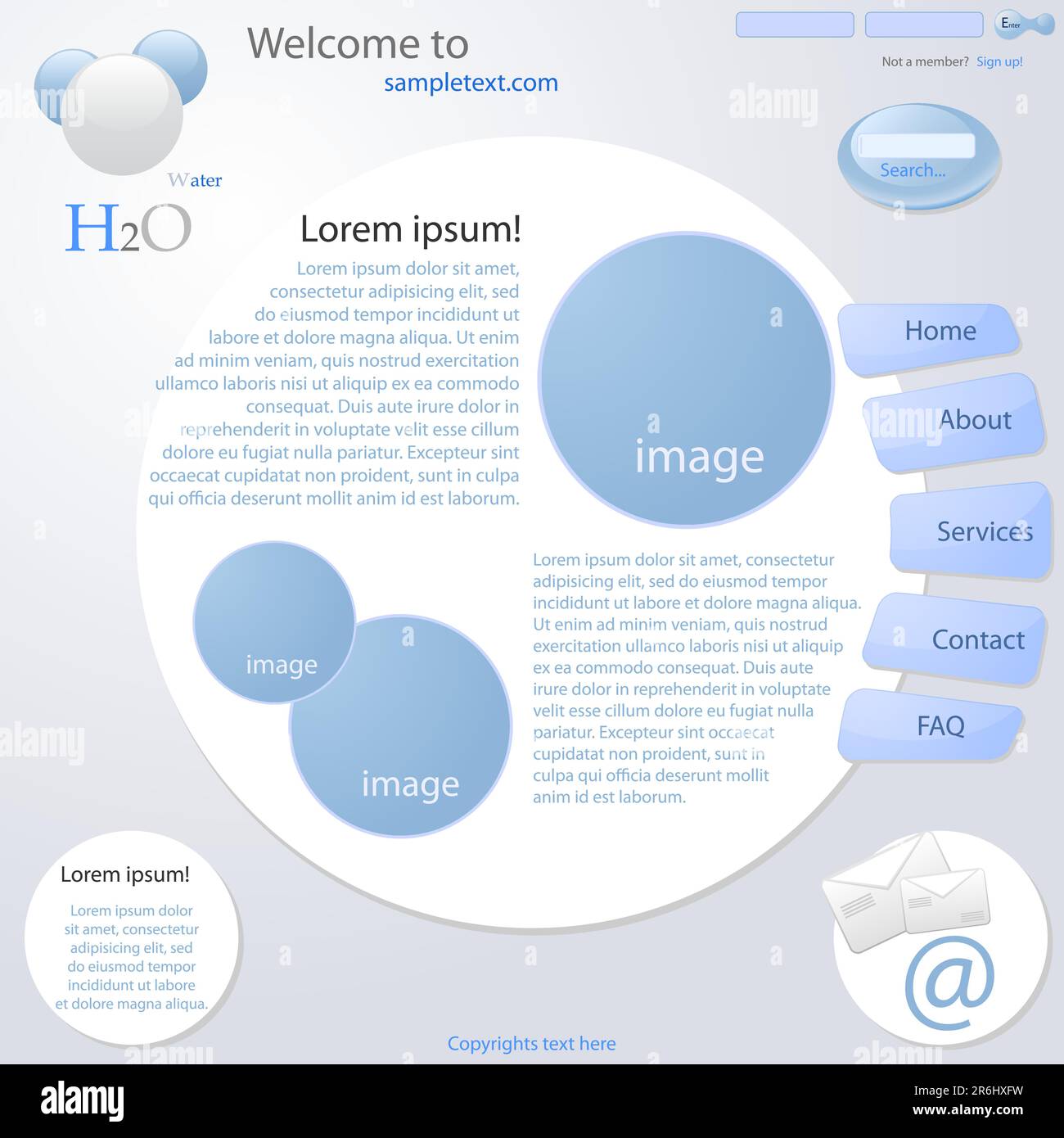 Vector website template for science Stock Vector