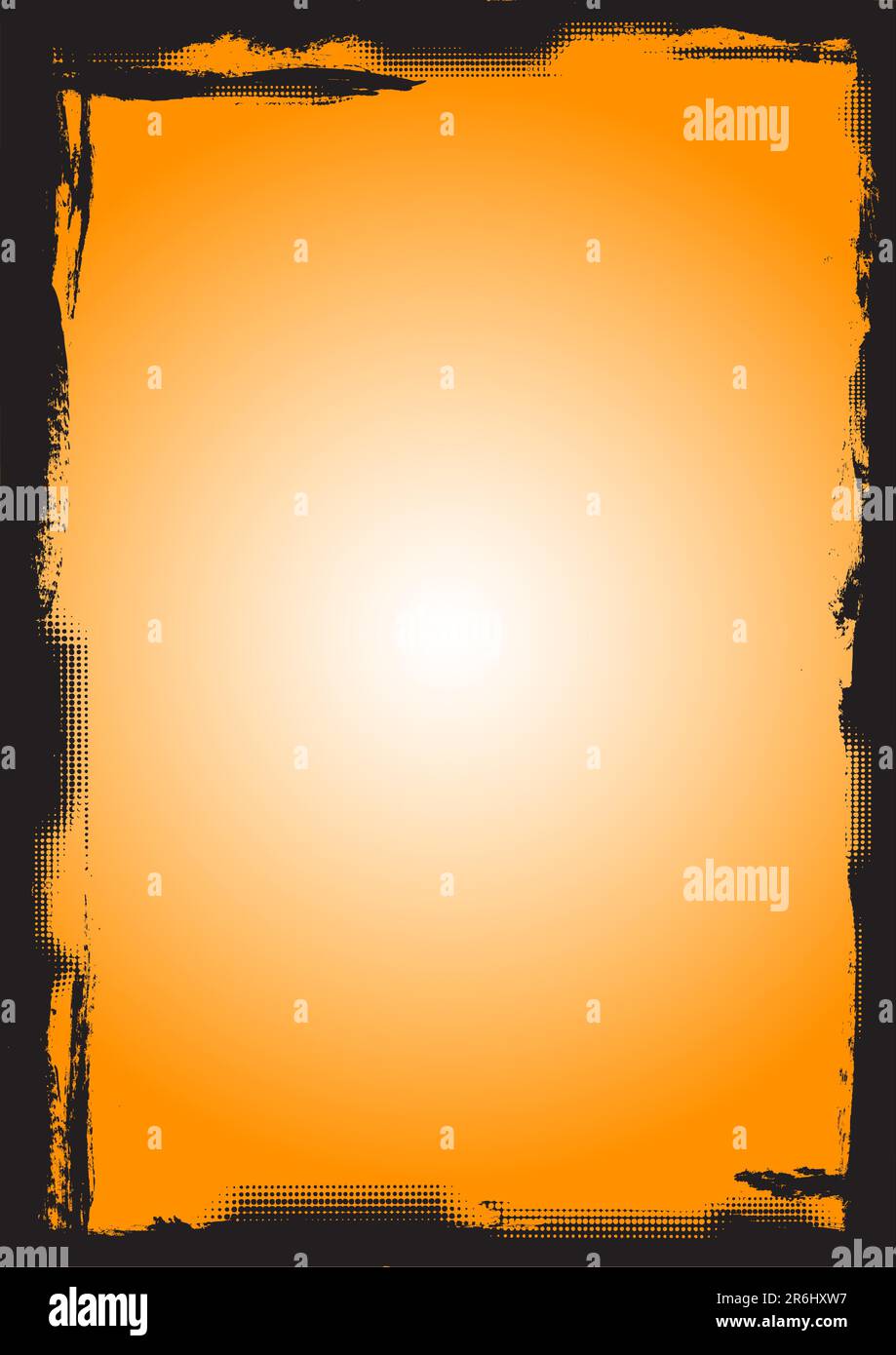 Full Page black border with fading circles (Transparent vector so it ...