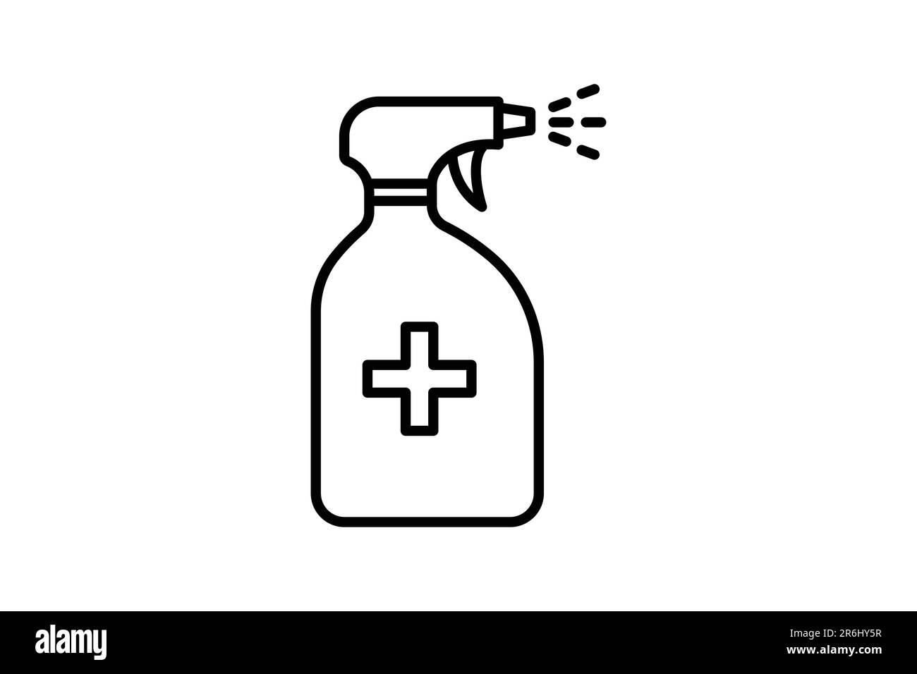 sprayer bottle icon. spray drops. icon related to disinfectant, antiseptic. Line icon style design. Simple vector design editable Stock Vector