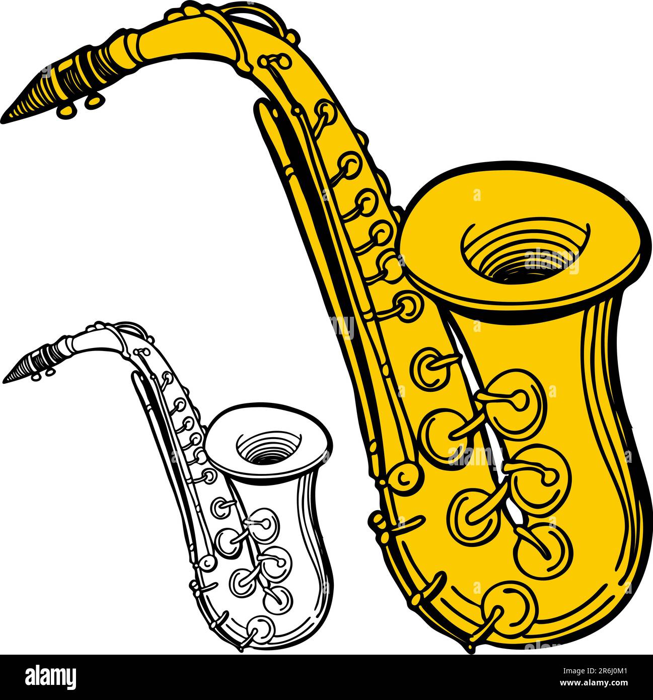 An image of a saxophone. Stock Vector