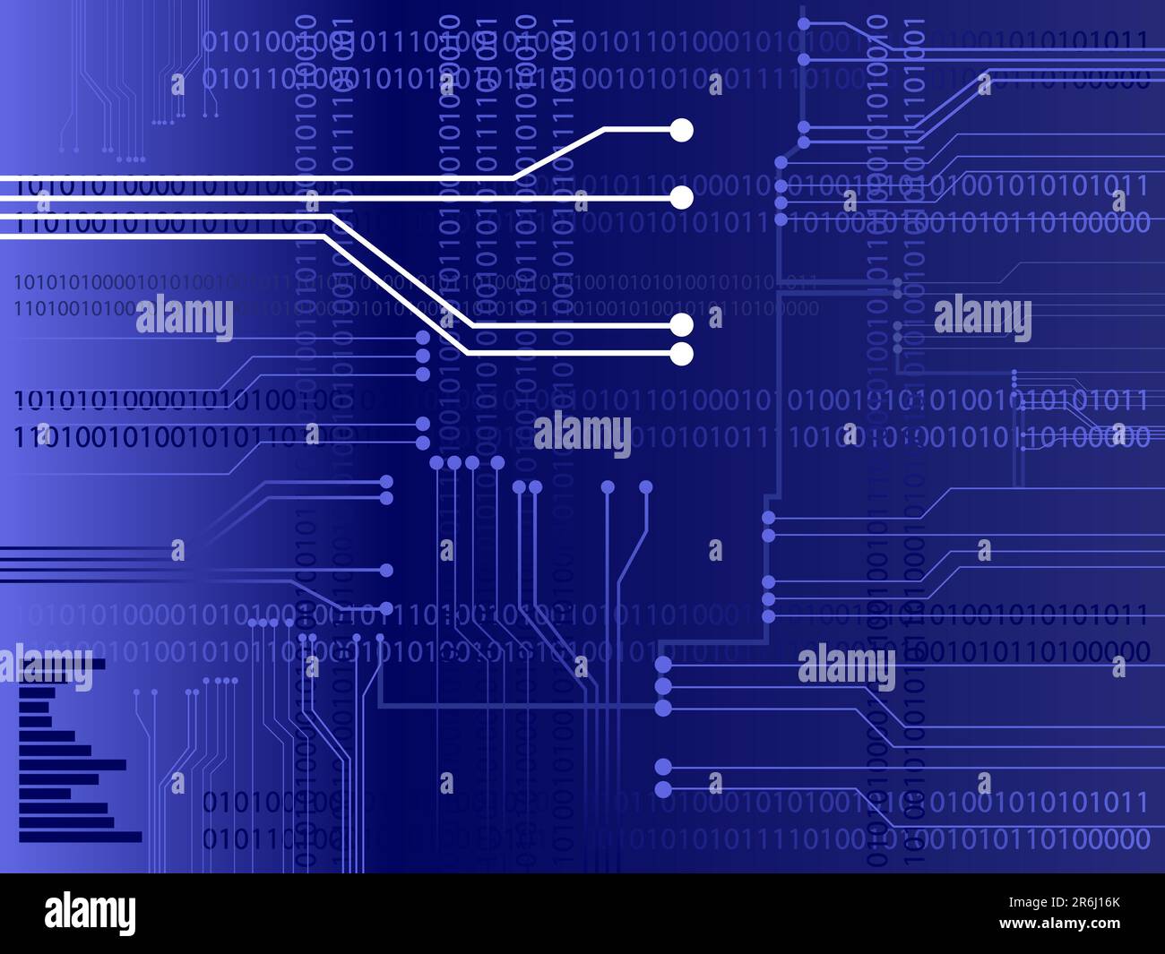 Vector of a circuit board with binary codes as the background. Concept ...