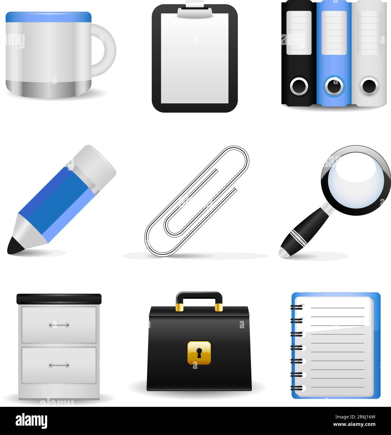 Set of vector office icons stock vector image art alamy