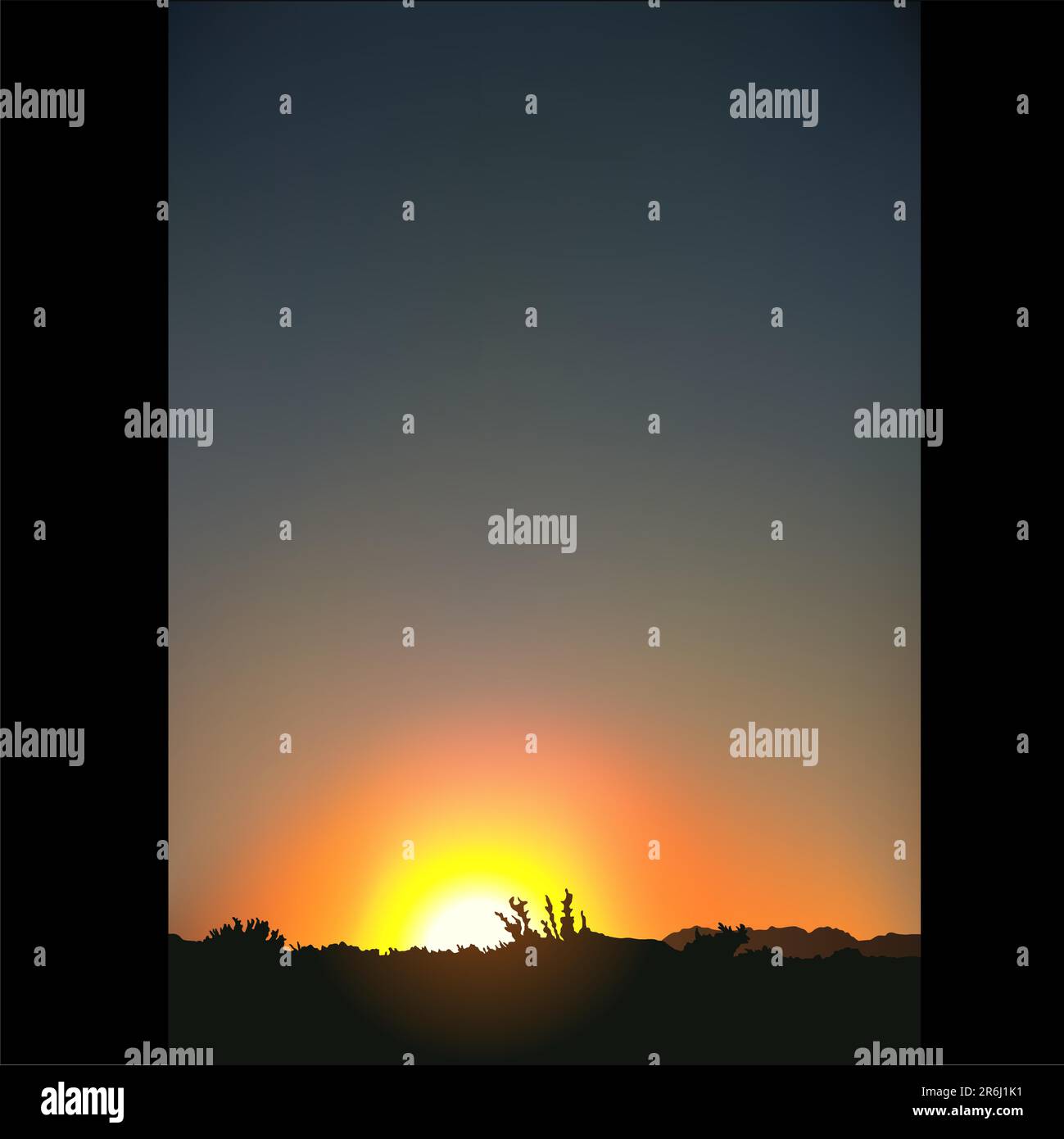 Sunset 02 - Coloured vector illustration Stock Vector Image & Art - Alamy