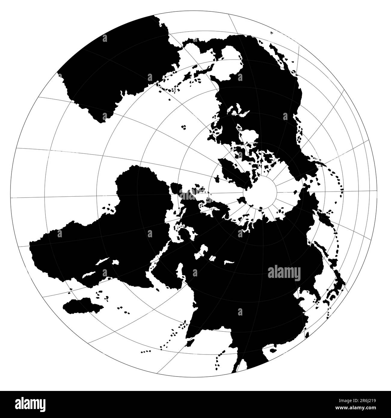 World map - highly detailed black & white illustration Stock Vector
