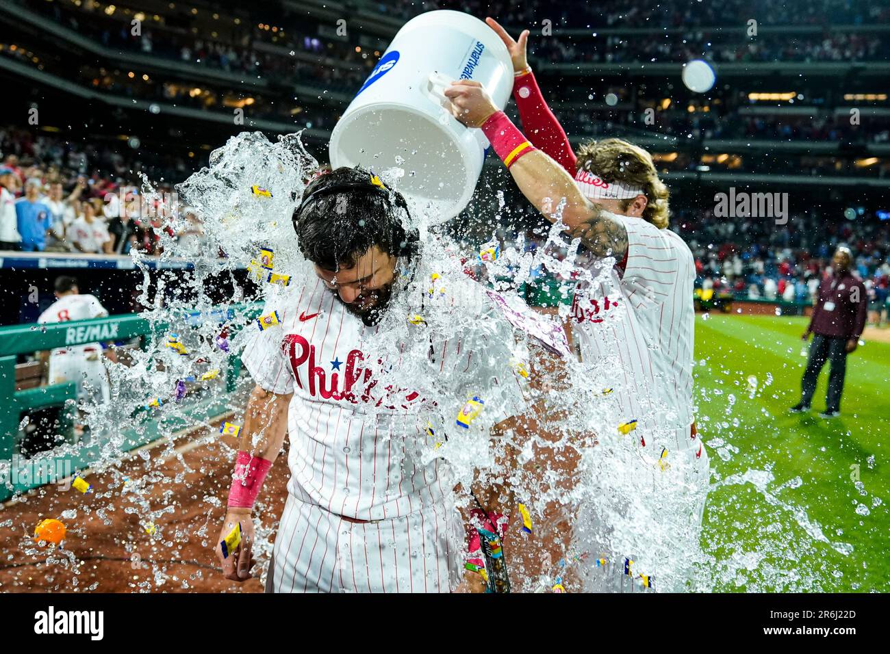 Philadelphia Phillies' Trea Turner plays during the third inning of a  baseball game, Wednesday, April 12, 2023, in Philadelphia. (AP Photo/Matt  Rourke Stock Photo - Alamy