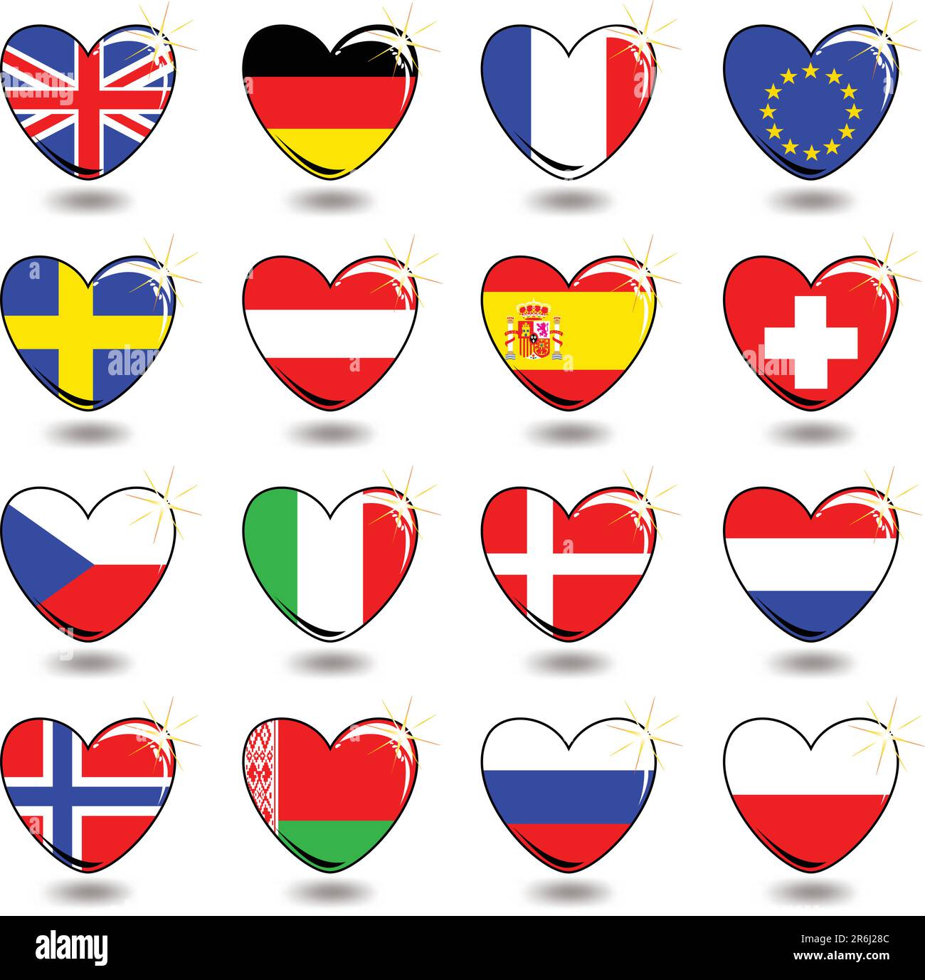 heart flag,  this  illustration may be useful  as designer work Stock Vector