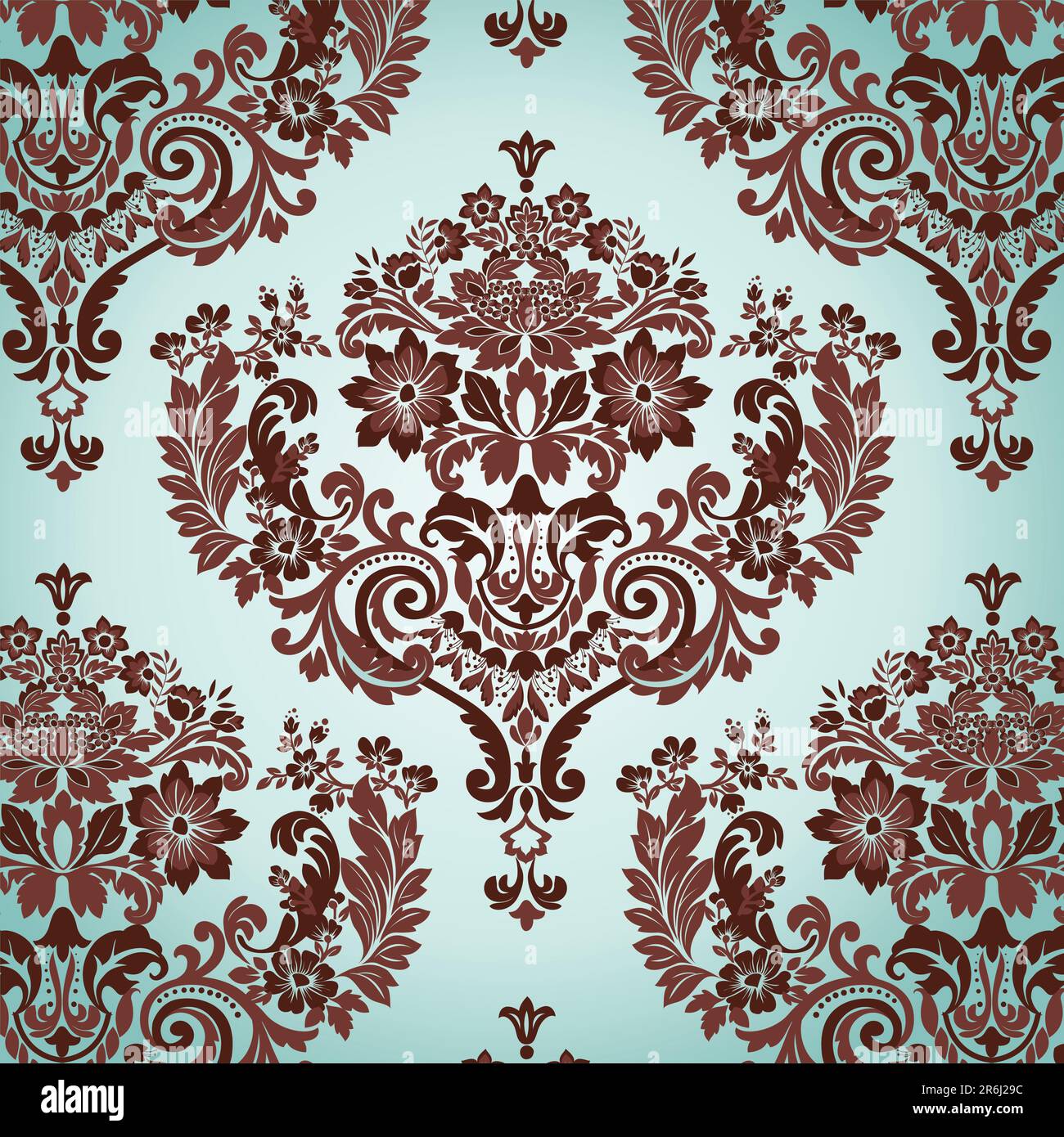 Seamless Damask floral background pattern. Vector illustration Stock ...