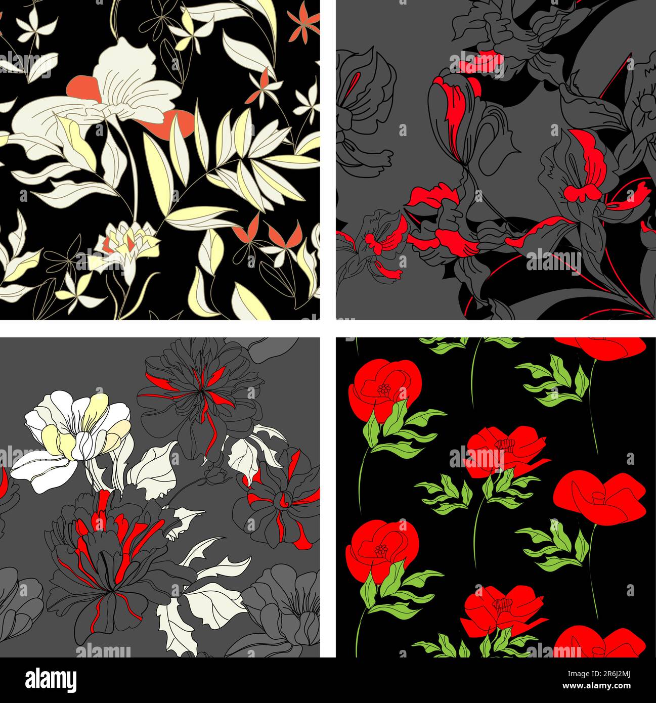 Vector Set Of Floral Graphic Design Elements With Flowers