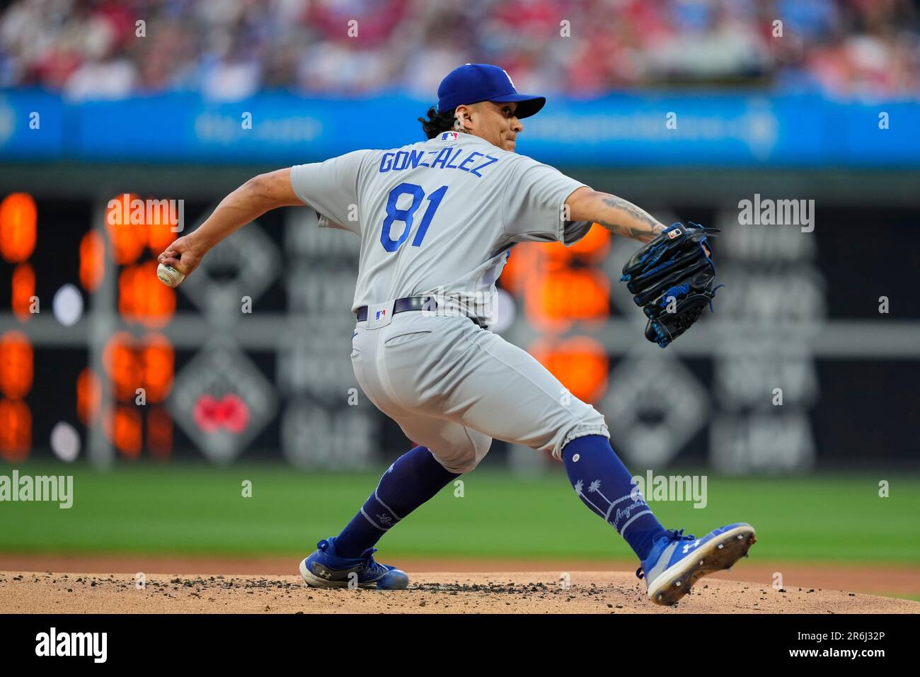 Los Angeles Dodgers' Victor Gonzalez plays during the first inning of a  baseball against the Philadelphia Phillies, Friday, June 9, 2023, in  Philadelphia. (AP Photo/Matt Rourke Stock Photo - Alamy