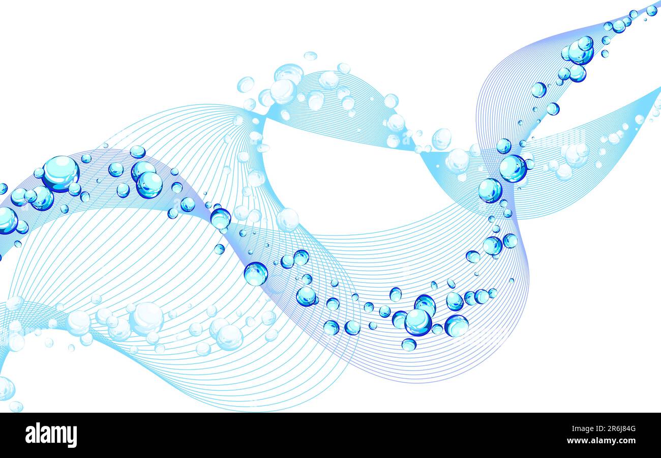 Abstract water vector background with bubbles of air Stock Vector Image ...