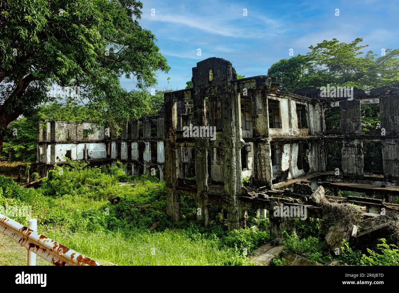 The ruins of Middleside Barracks, on Corregidor Island in the   Philippines. Corregidor Island guarded the entrance to Manila Bay Stock Photo