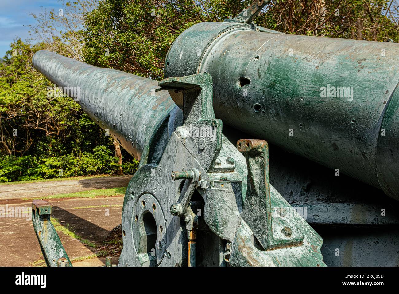 The ruins of the artilly at Battery Hearn, displayed on Corregidor ...