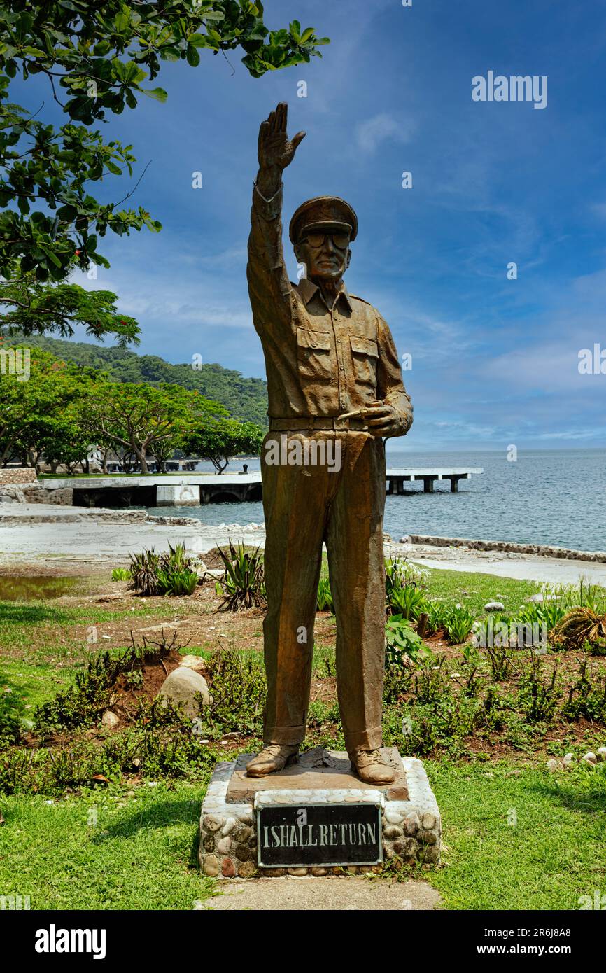 The famous statue of General Douglas MacArthur at Lorca Dock, Corregidor Island, Philippines Stock Photo