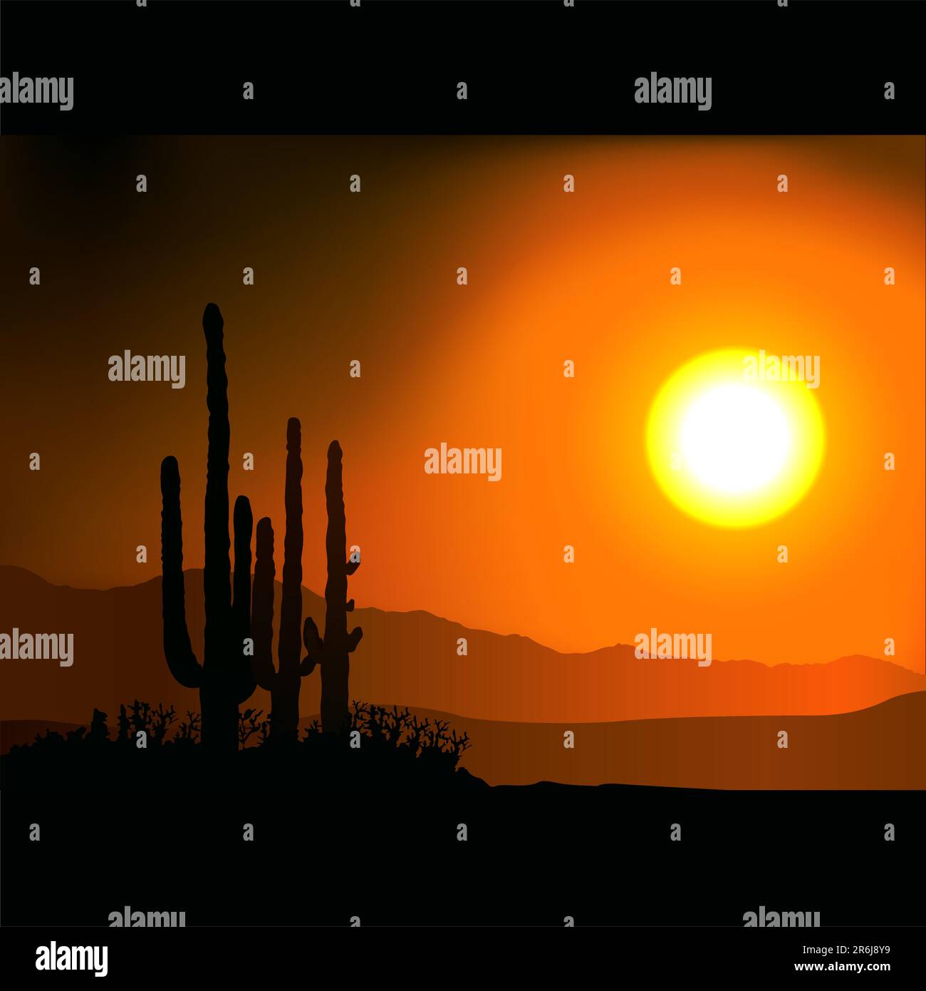 Sunset 01 - Coloured vector illustration Stock Vector