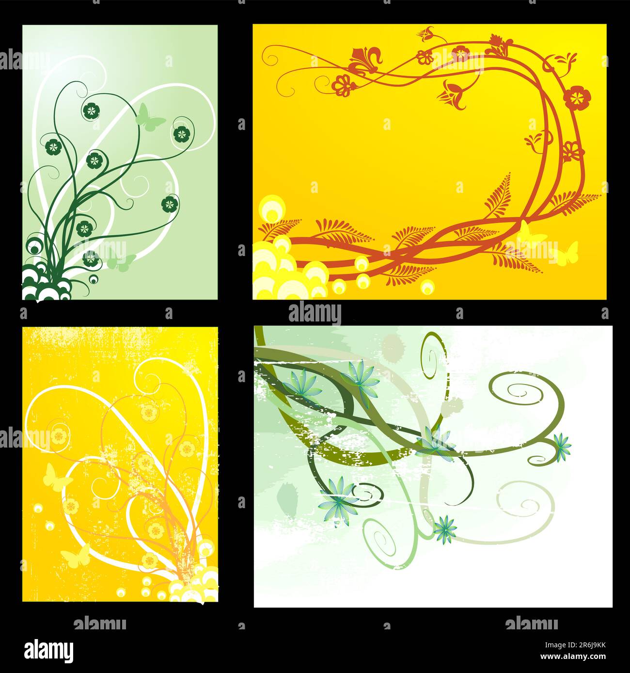 Vector Grunge Floral Background - nature design Stock Vector Image ...