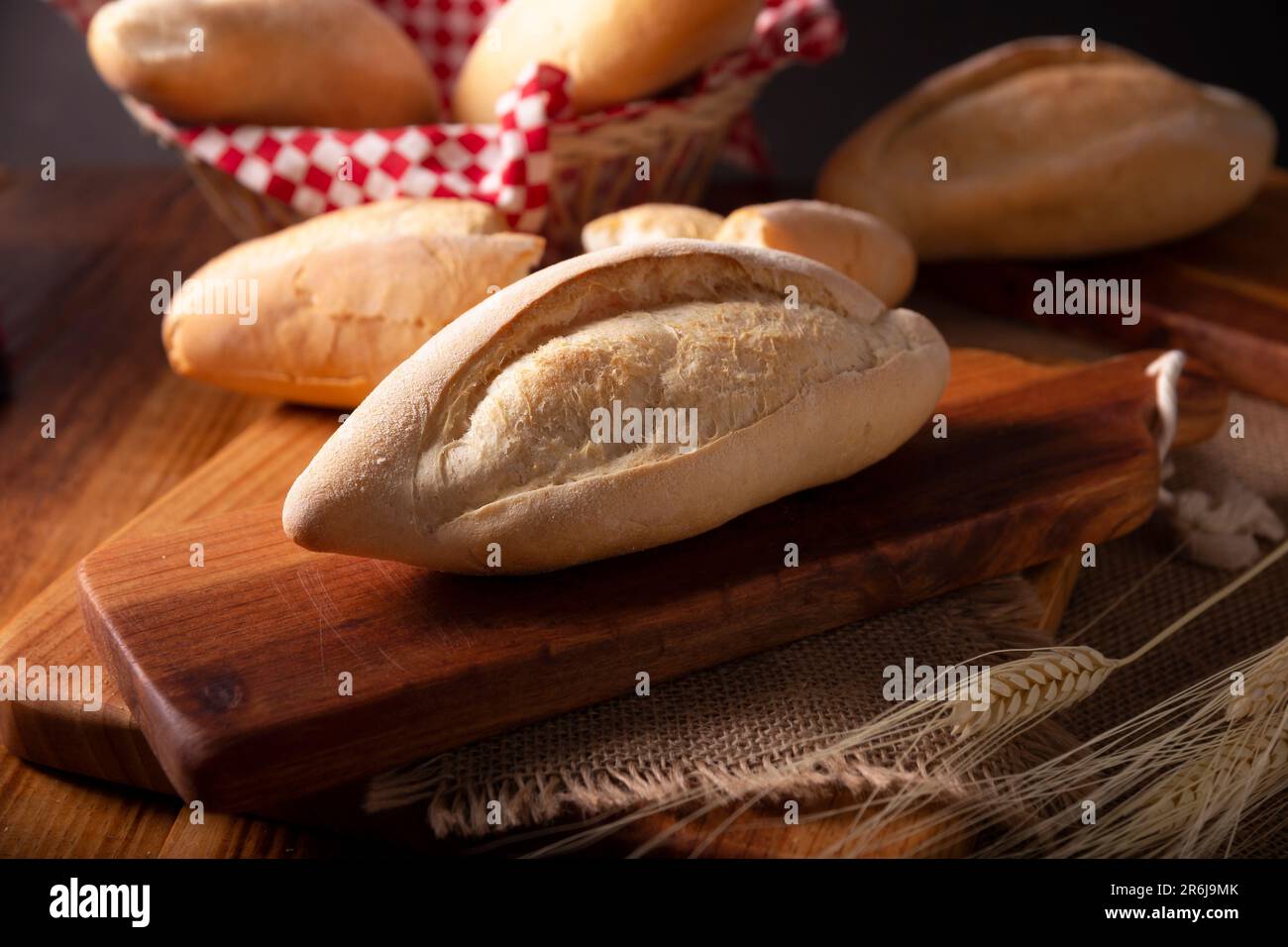 Bread Roll called Bolillo. Traditional mexican bakery. White bread