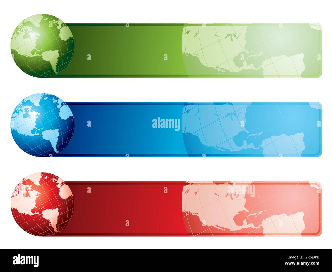 Set of world map banners. Made with highly detailed hand drawn maps
