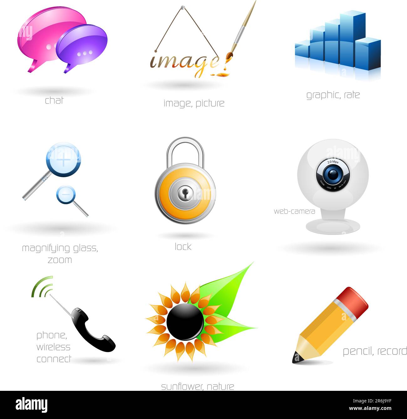 Set of professional vector icons Stock Vector