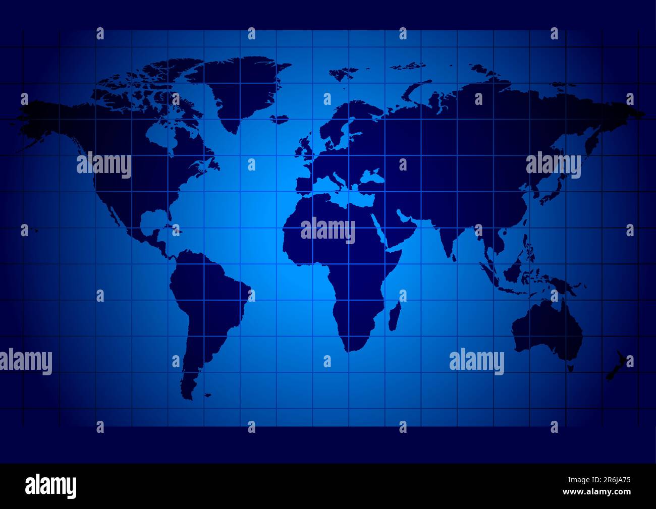 World map blue - highly detailed world map illustration Stock Vector