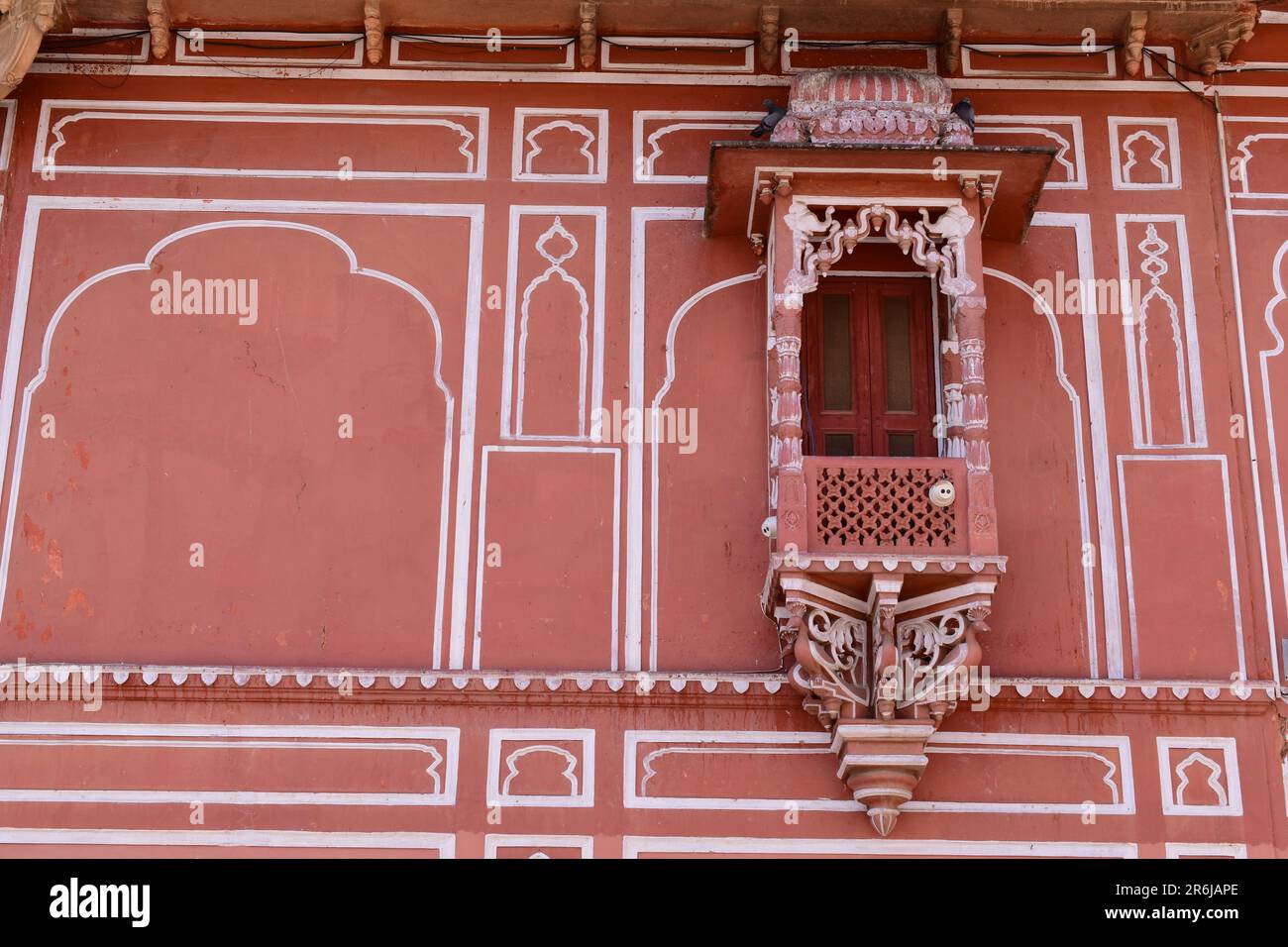 Close up of a Jharokha in City Palace, Jaipur. Stock Photo