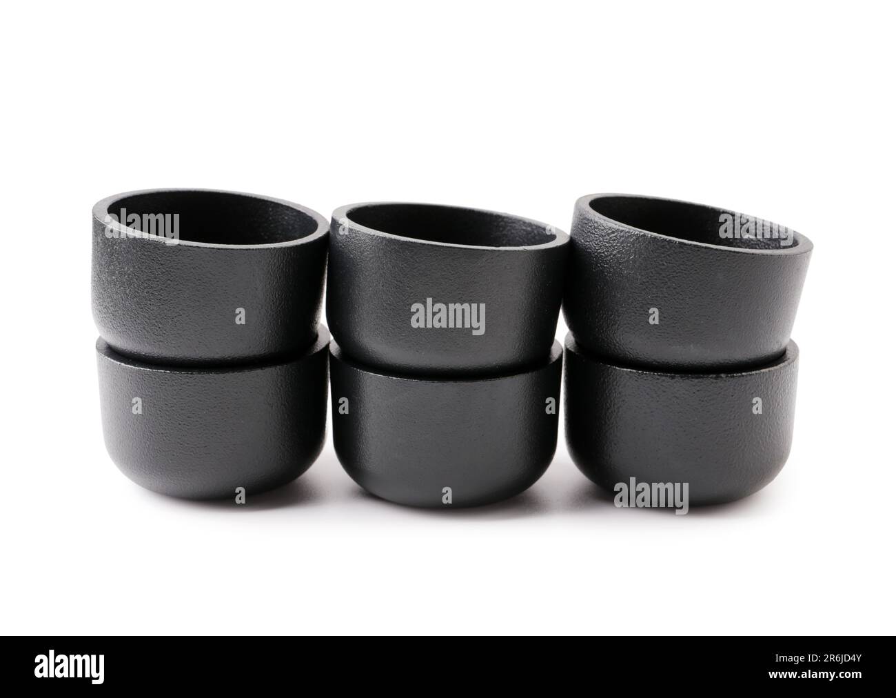 Black tea light candle holders on white background Stock Photo Alamy