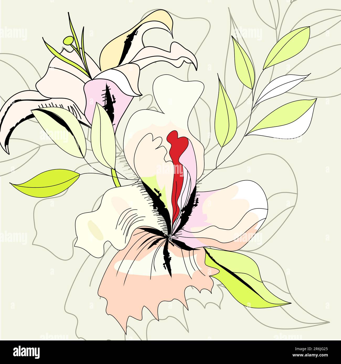 Greeting card with flowers Stock Vector Image & Art - Alamy