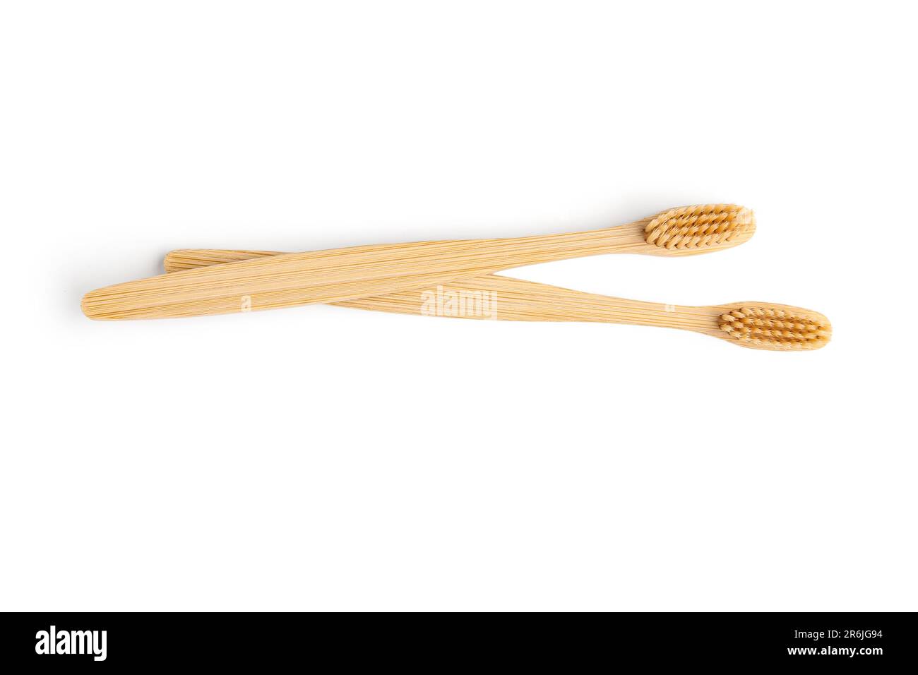 Bamboo toothbrushes on white background Stock Photo - Alamy