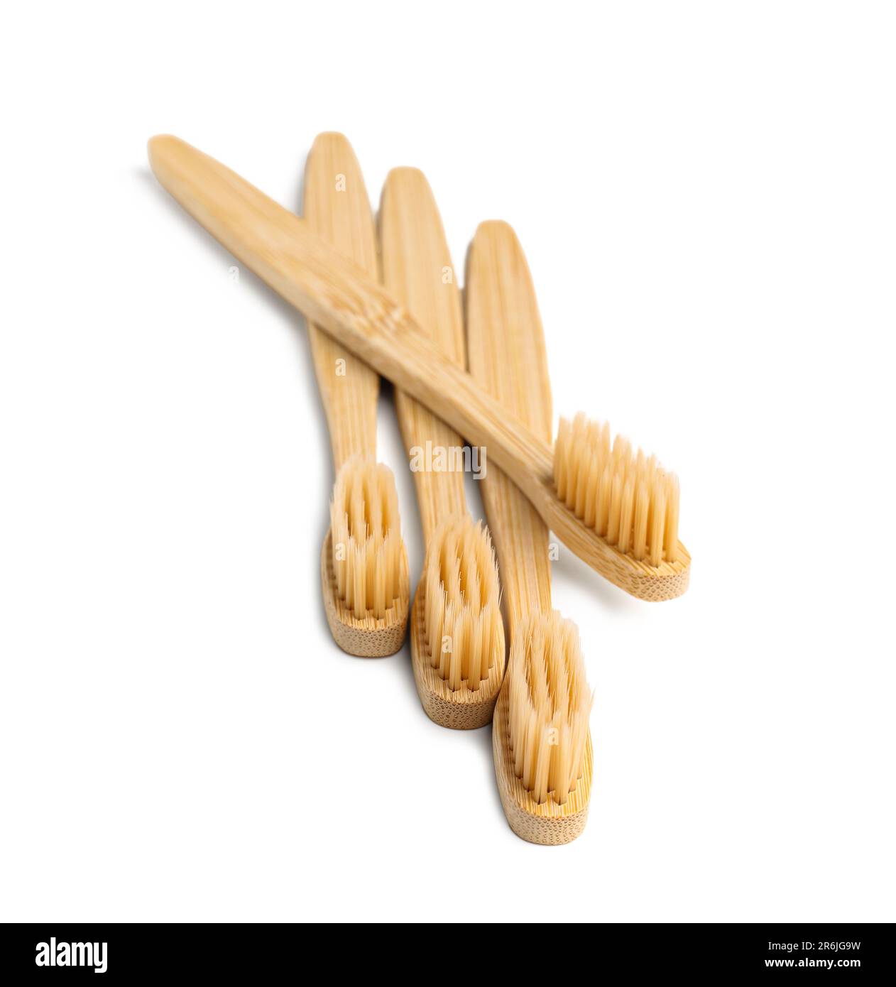 Many bamboo toothbrushes on white background Stock Photo - Alamy