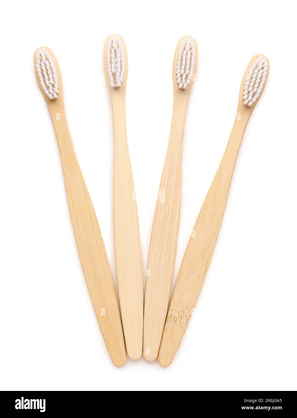 Many bamboo toothbrushes on white background Stock Photo - Alamy