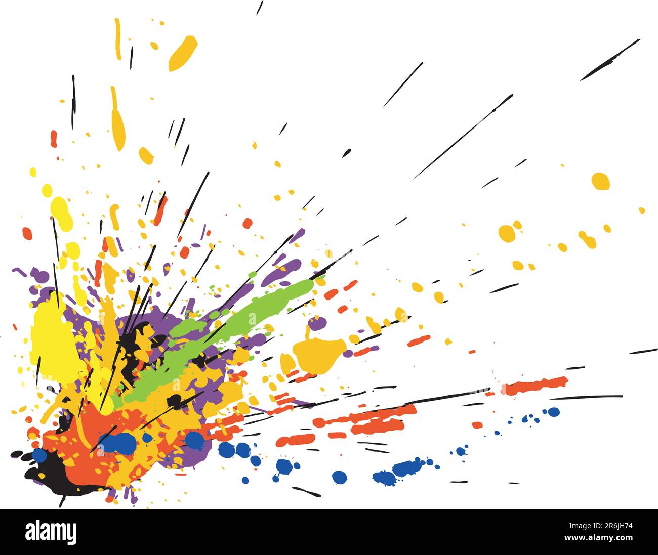 Colorful vector design of paint spill grunge Stock Vector