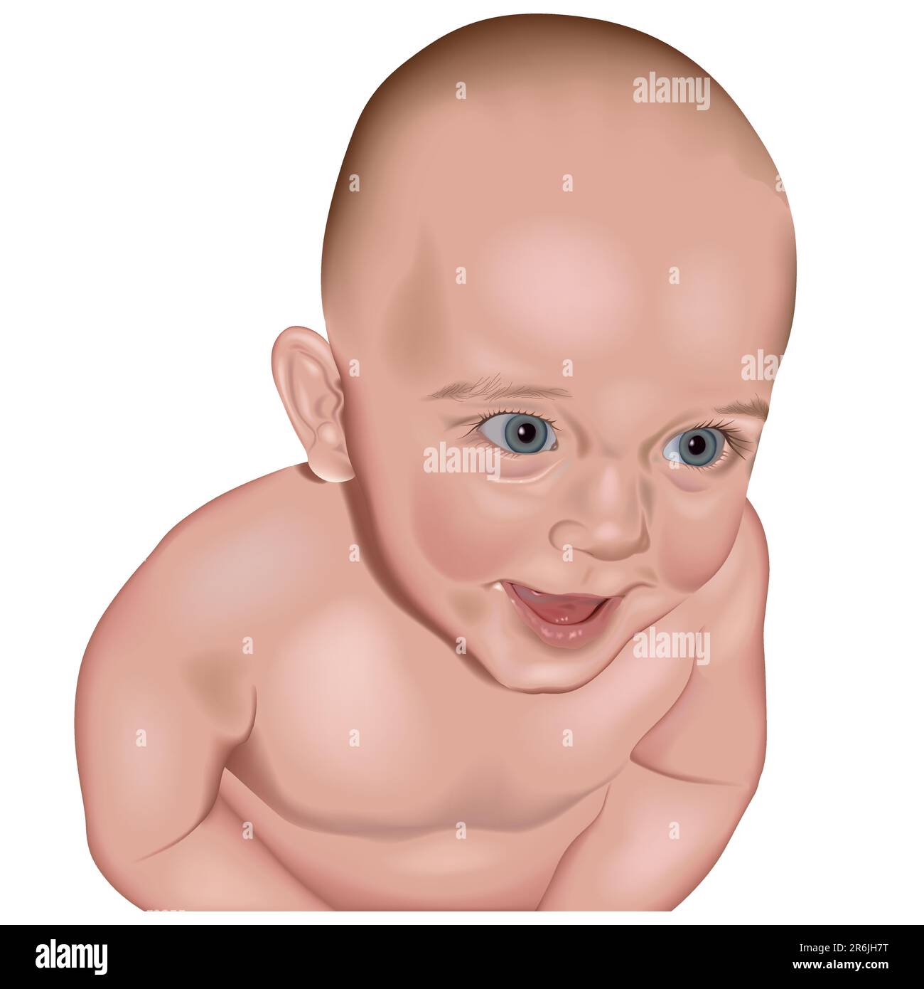 Baby - Child - Photorealistic coloured vector illustration. Stock Vector