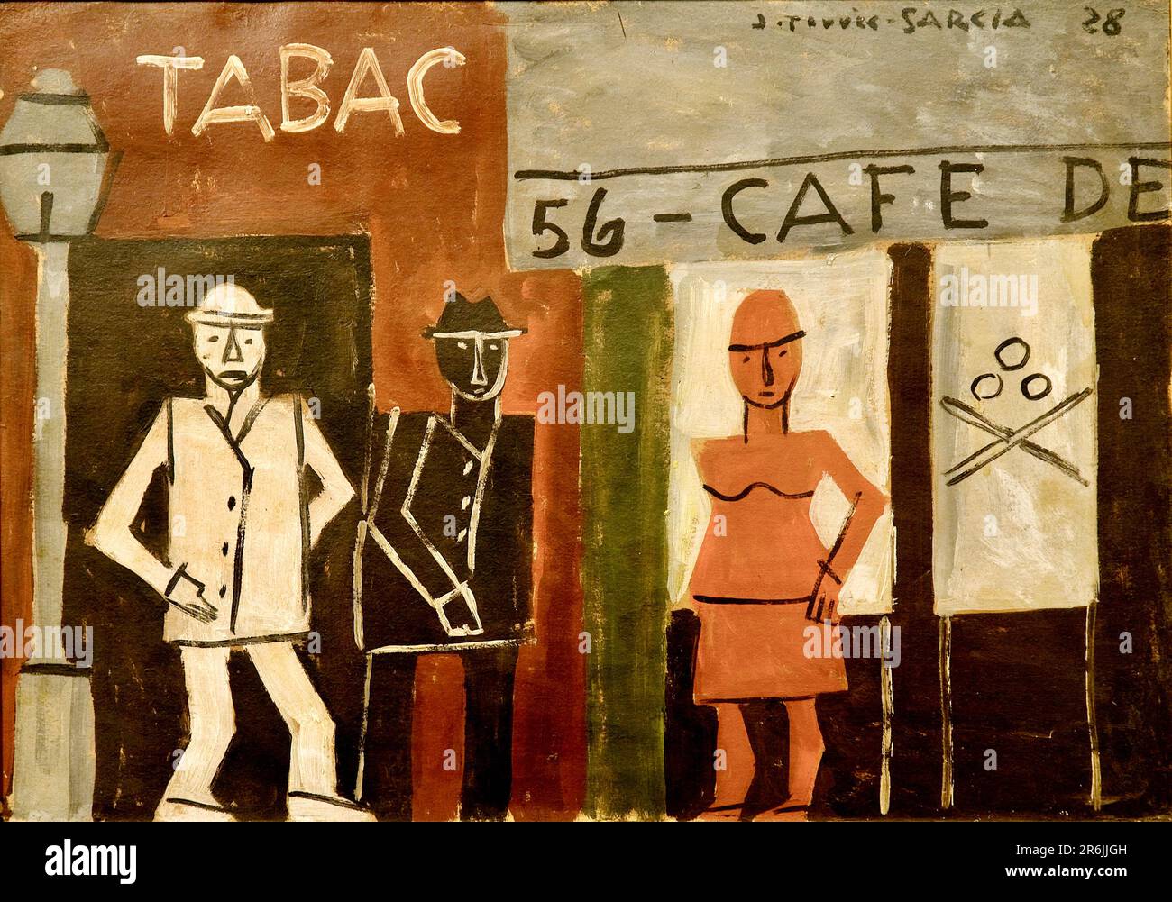 Joaquín Torres García - Painting - Cafe - 1928 Stock Photo