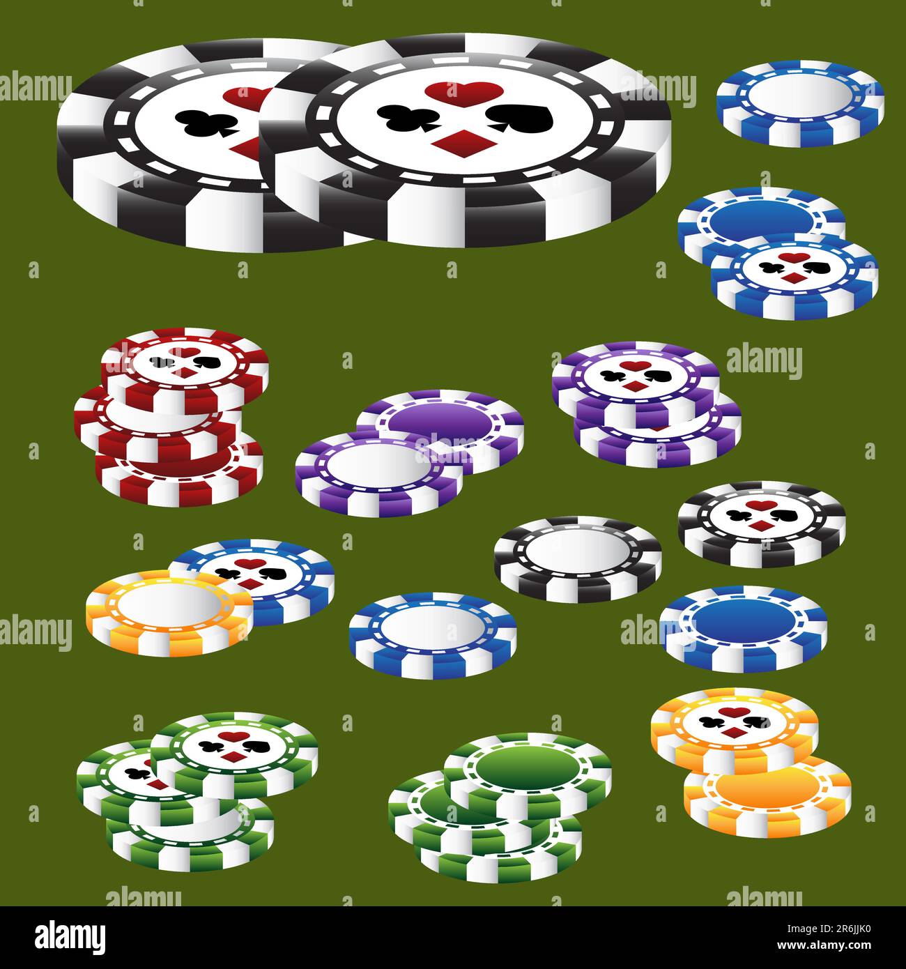 Poker chip green card Stock Vector Images - Alamy