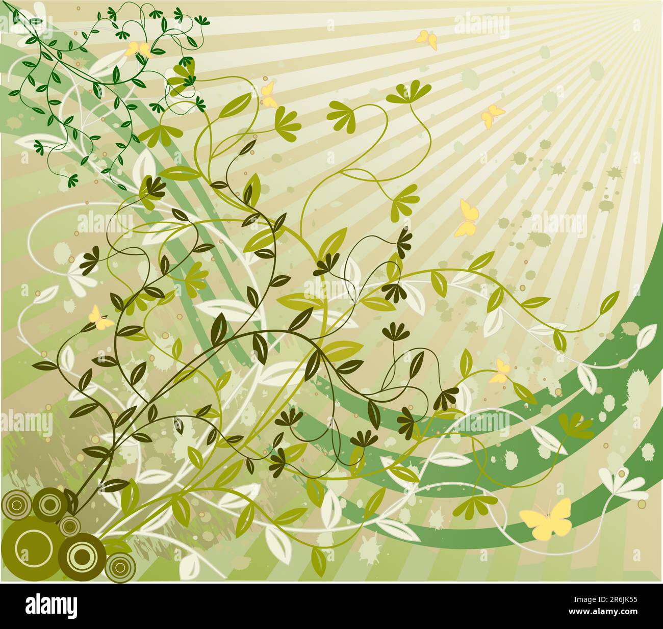 Sign Background Vector Abstract art floral sign background - vector illustration Stock Vector ...