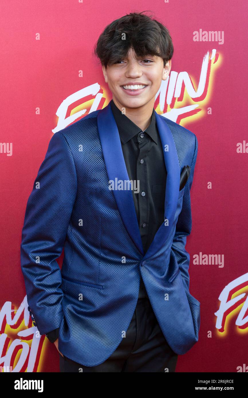 Hunter Jones arrives at the LA Special Screening of "Flamin' Hot"on