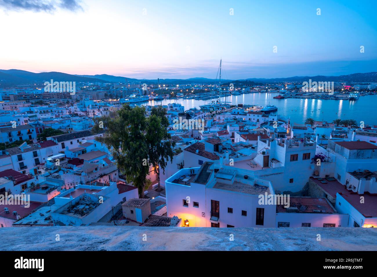 HARBOUR OLD TOWN IBIZA BALEARIC ISLANDS SPAIN Stock Photo