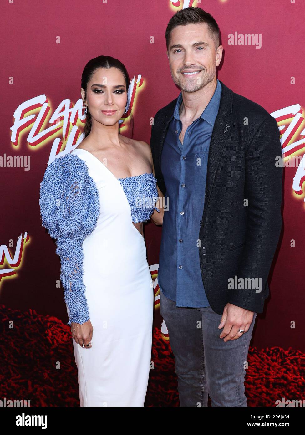 Hollywood, United States. 09th June, 2023. HOLLYWOOD, LOS ANGELES, CALIFORNIA, USA - JUNE 09: Roselyn Sanchez and husband Eric Winter arrive at the Los Angeles Special Screening Of Searchlight Pictures' 'Flamin' Hot' held at the Hollywood American Legion Post 43 at Hollywood Legion Theater on June 9, 2023 in Hollywood, Los Angeles, California, United States. (Photo by Xavier Collin/Image Press Agency) Credit: Image Press Agency/Alamy Live News Stock Photo