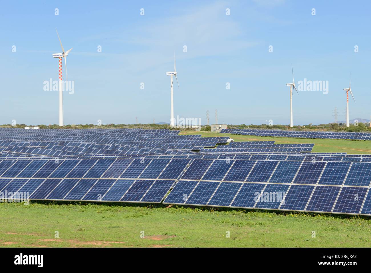 Solar panel wind turbine vector hi-res stock photography and images - Alamy