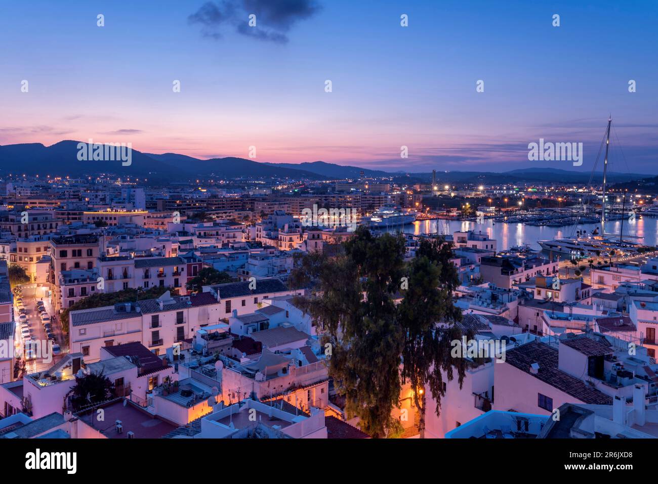 HARBOUR OLD TOWN IBIZA BALEARIC ISLANDS SPAIN Stock Photo