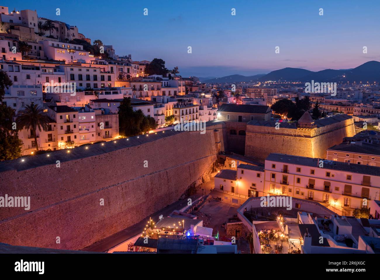 FORTRESS PROMENADE OLD TOWN IBIZA BALEARIC ISLANDS SPAIN Stock Photo