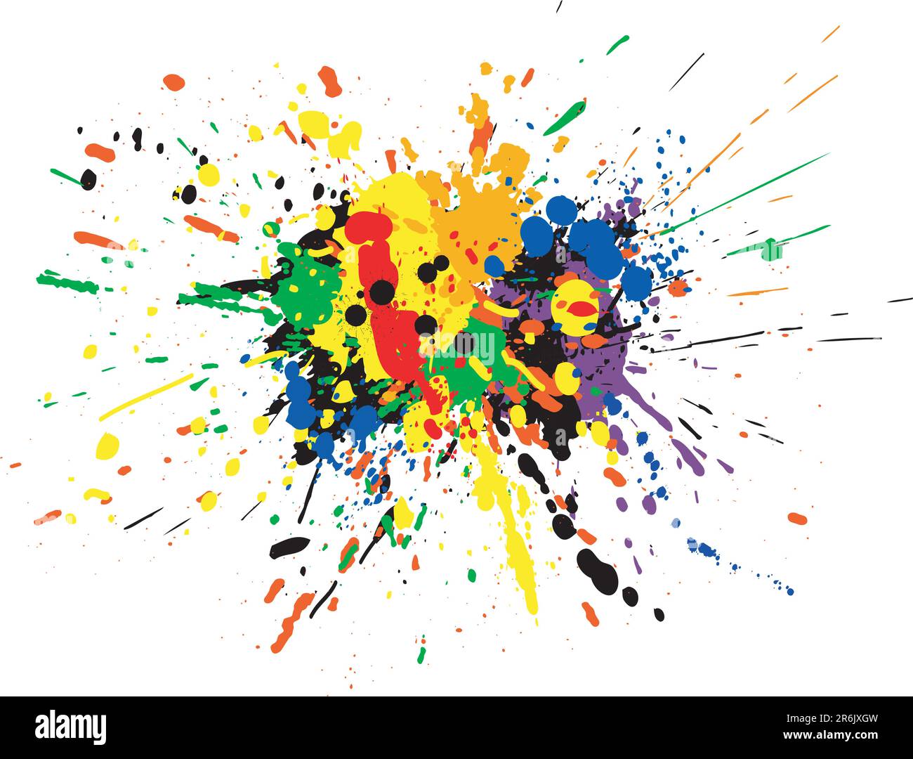Vector design of colorful paint spill grunge Stock Vector