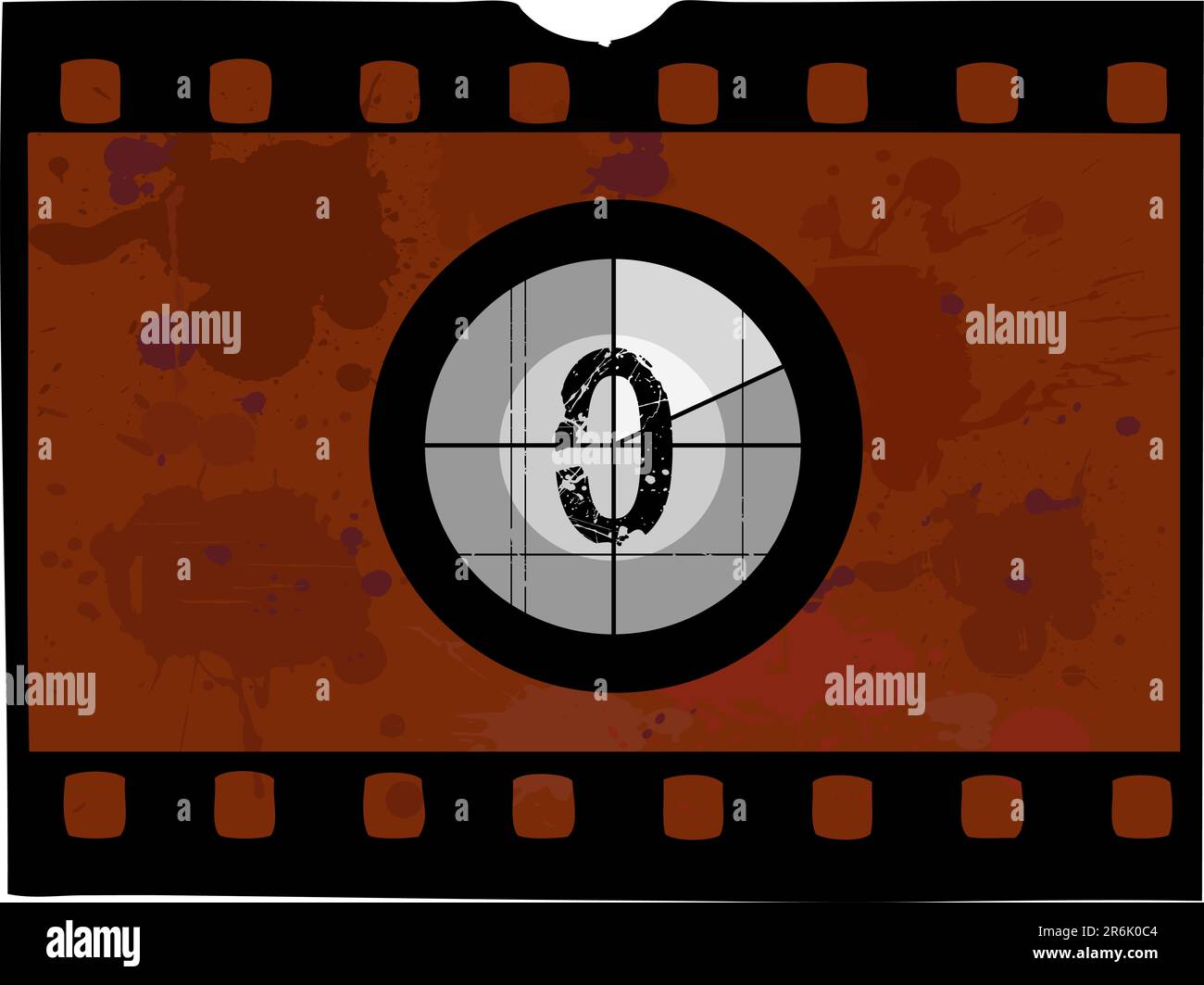 Old Fashioned Film Countdown No 0 Stock Vector