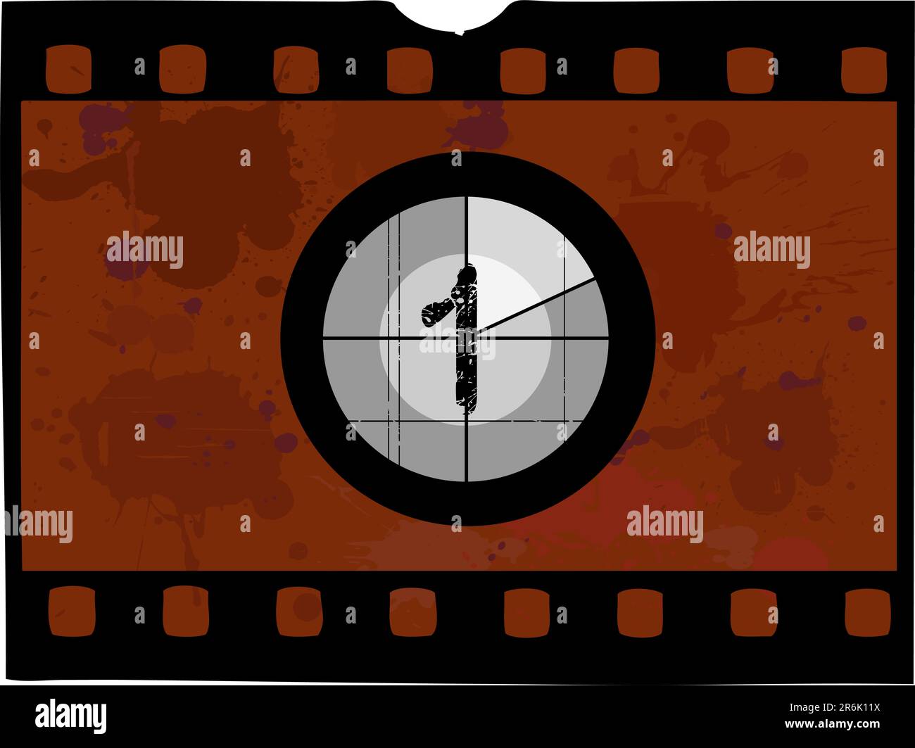 Old Fashioned Film Countdown No 1 Stock Vector