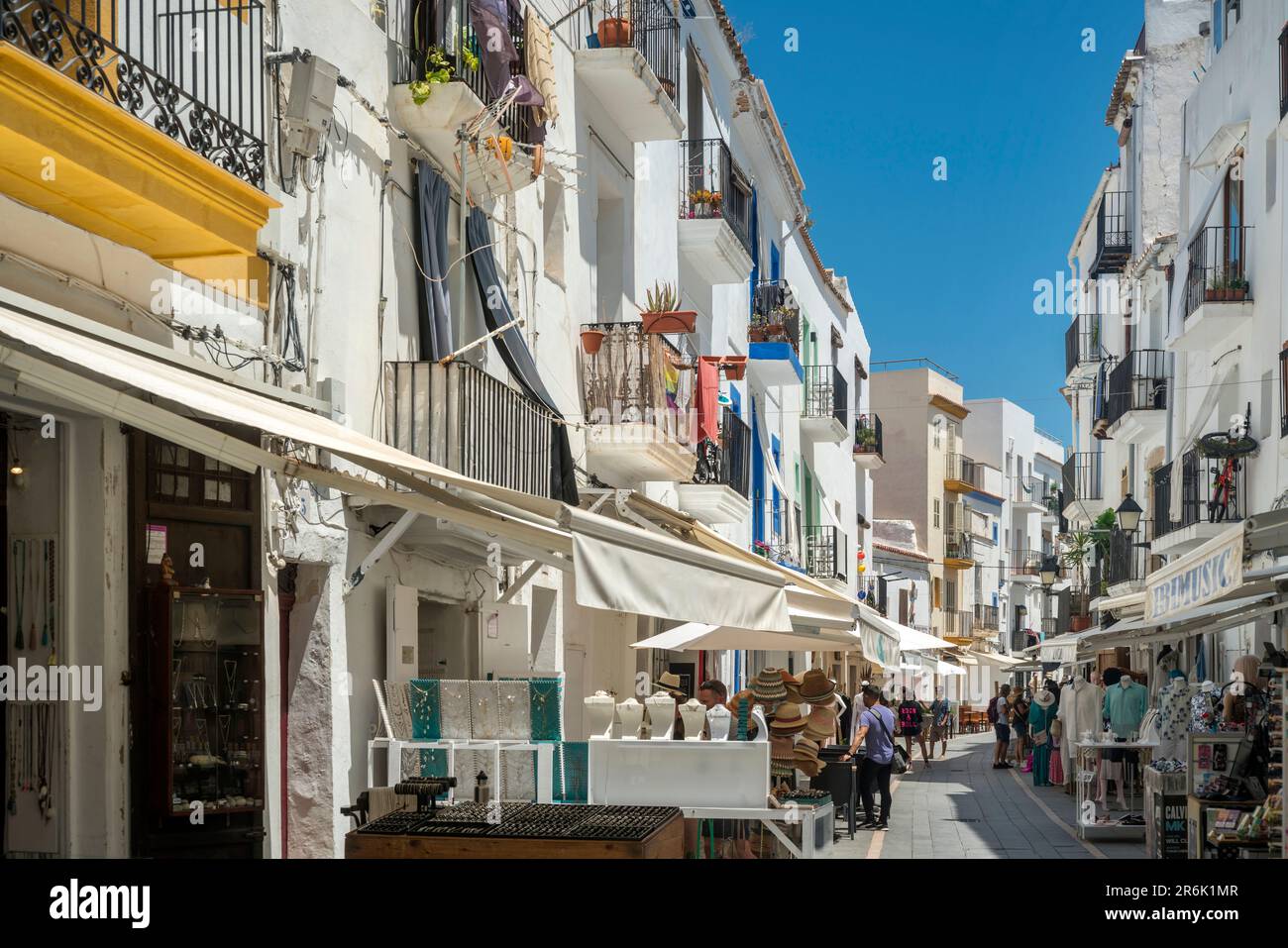 SOUVENIR SHOPS OLD TOWN IBIZA BALEARIC ISLANDS SPAIN Stock Photo